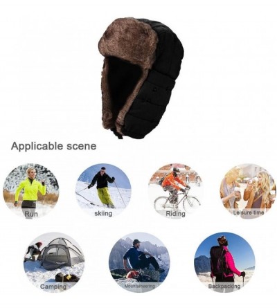 Balaclavas Warm Winter Trapper Ushanka Hat Unisex Faux Fur Hunting Ear Flap Hat with Chin Strap and Breathable Facemask - C31...