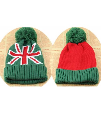 Skullies & Beanies Women Men Crochet Knitted Ball Stripe Stars Winter Warm Beanie Hat Ski Cap - Green - CH18KA9D6SR $17.09