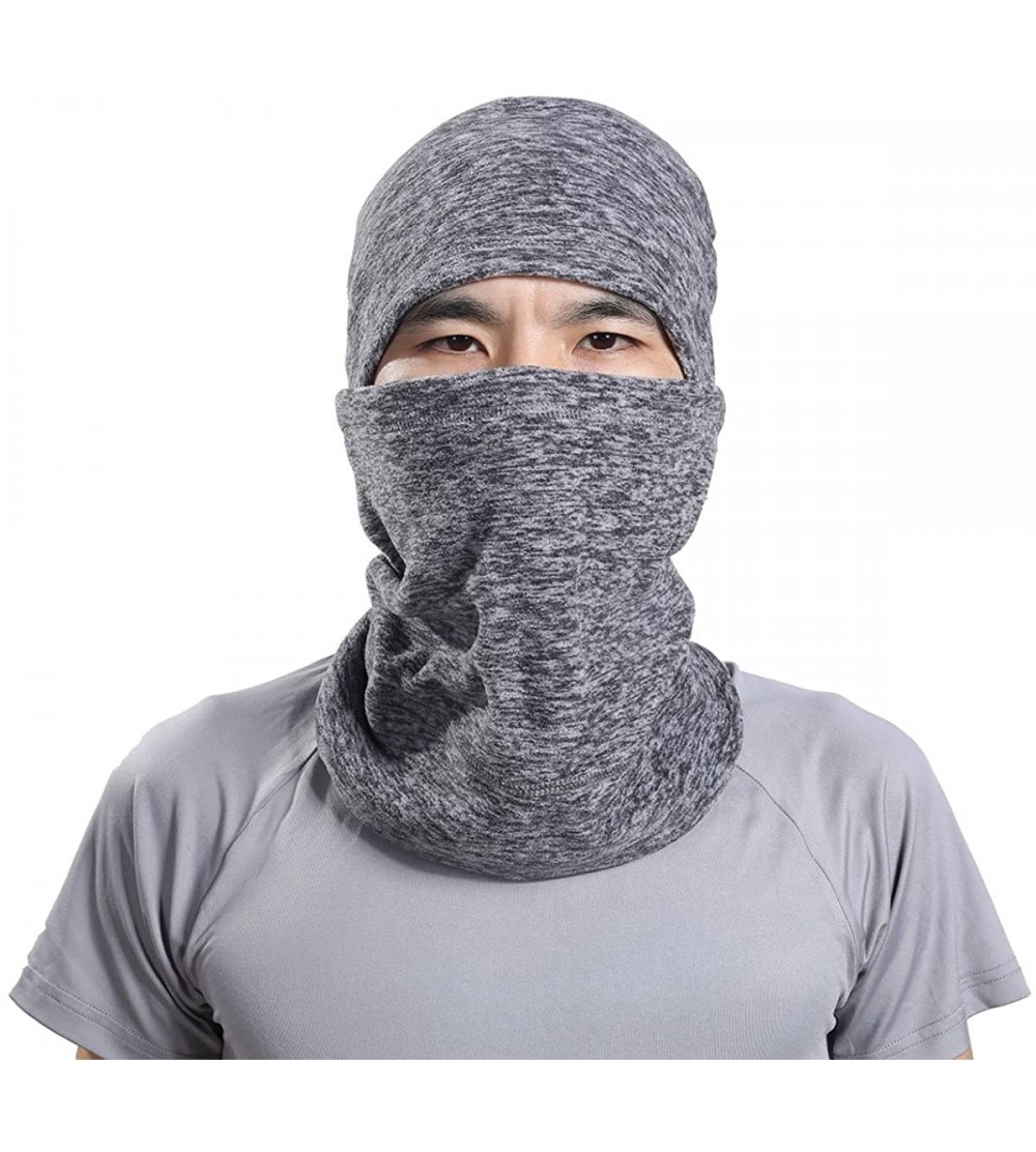 Balaclavas Balaclava Face Mask Windproof Winter Fleece Hood for Skiing Cycling Outdoor - Grey - C918KHDC66S $14.06