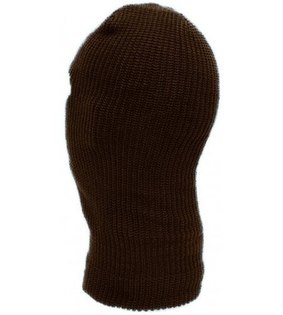 Skullies & Beanies Unisex Thick Knit One Hole Ninja Balaclava Snowboarding Face Mask - Brown - CF11QNLN9IH $11.74