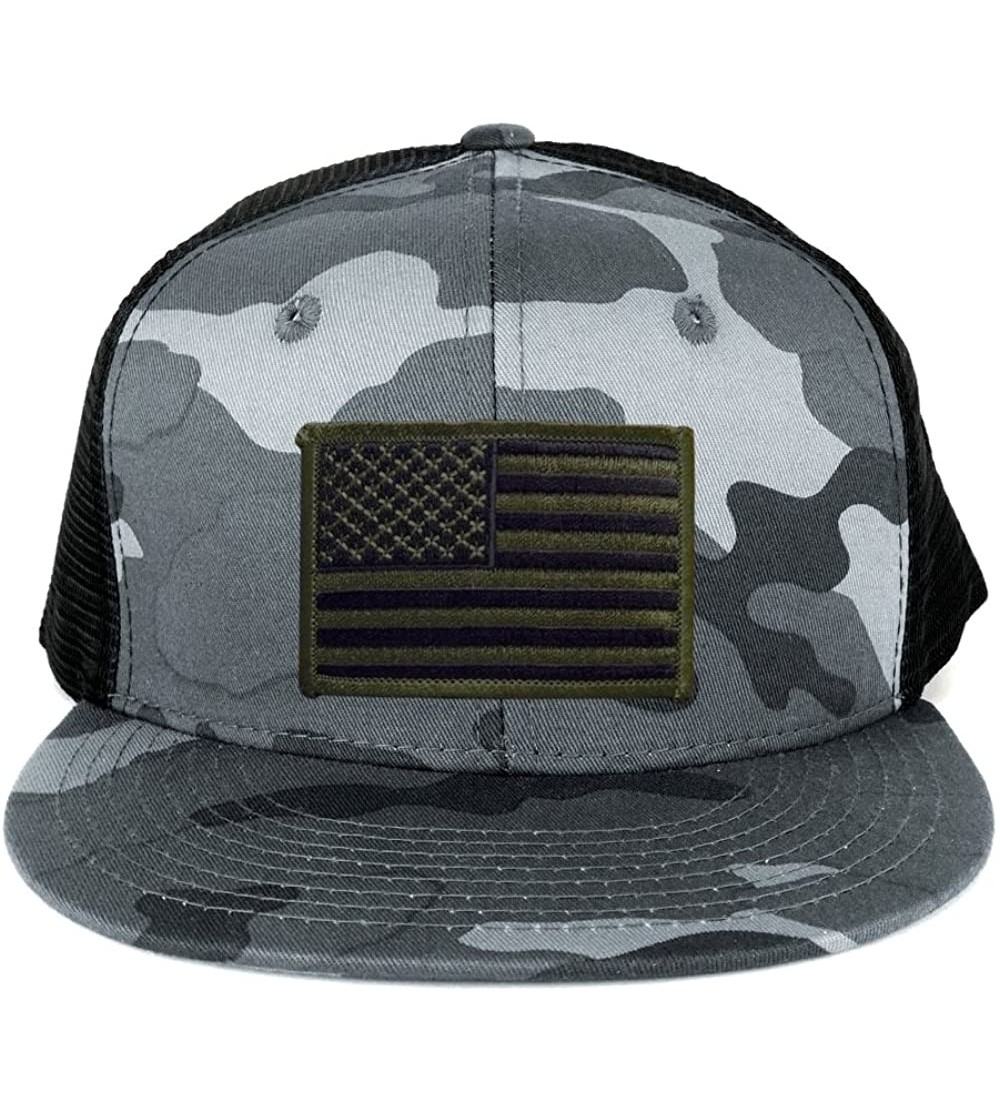 Baseball Caps US American Flag Embroidered Patch Adjustable Urban Camo Trucker Cap - UUB - Black Olive Patch - CT12NEMP6KE $1...