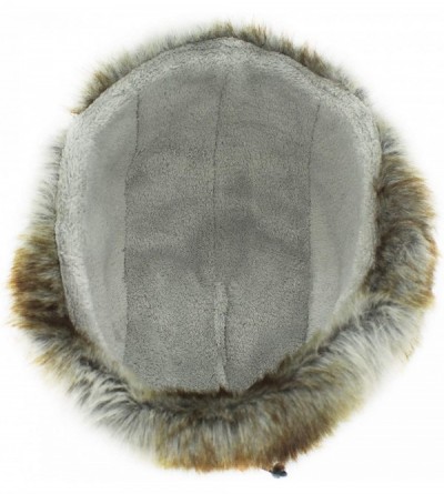 Bomber Hats Oudoor Unisex Faux Fur Lined Trapper Hat Warm Windproof Winter Russian Hats - Navy+brown Fur - CD18AO0G4UT $13.92