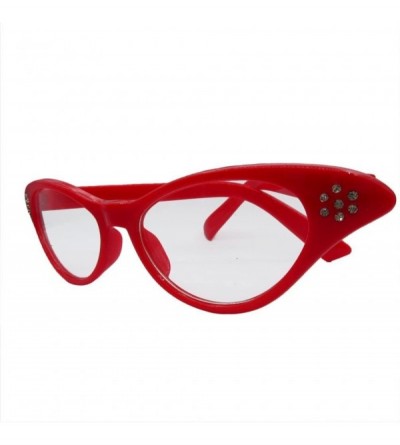 Headbands 50's Costume Accessories Set Dot Scarf Cat Eye Glasses with Headband - Red - C018H48C4T3 $8.27