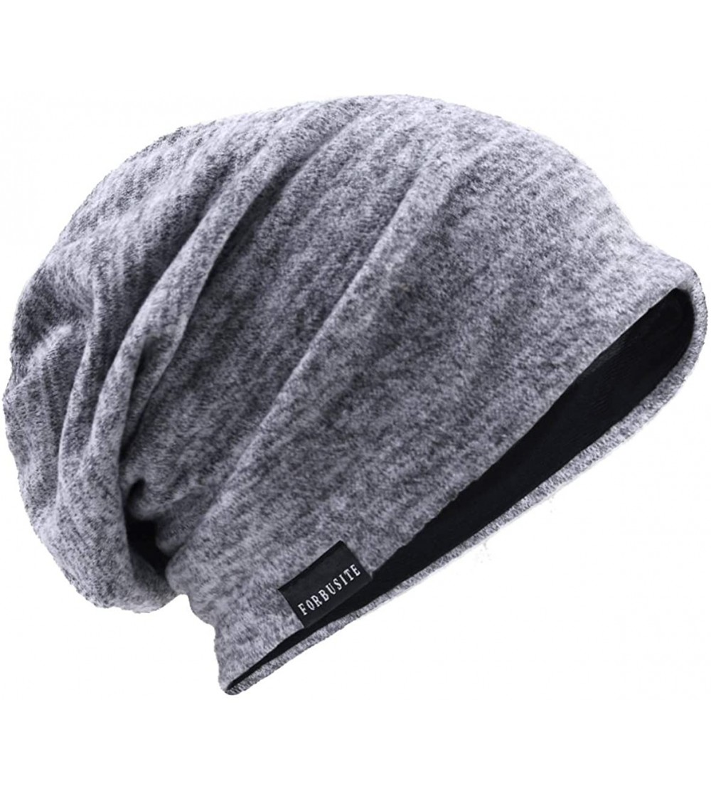 Skullies & Beanies Men's Slouchy Beanie Summer Thin Skull Cap Baggy Oversize Knit Hat - Heather Pale - CE18U8O6YZ3 $9.75