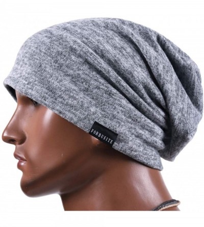 Skullies & Beanies Men's Slouchy Beanie Summer Thin Skull Cap Baggy Oversize Knit Hat - Heather Pale - CE18U8O6YZ3 $9.75