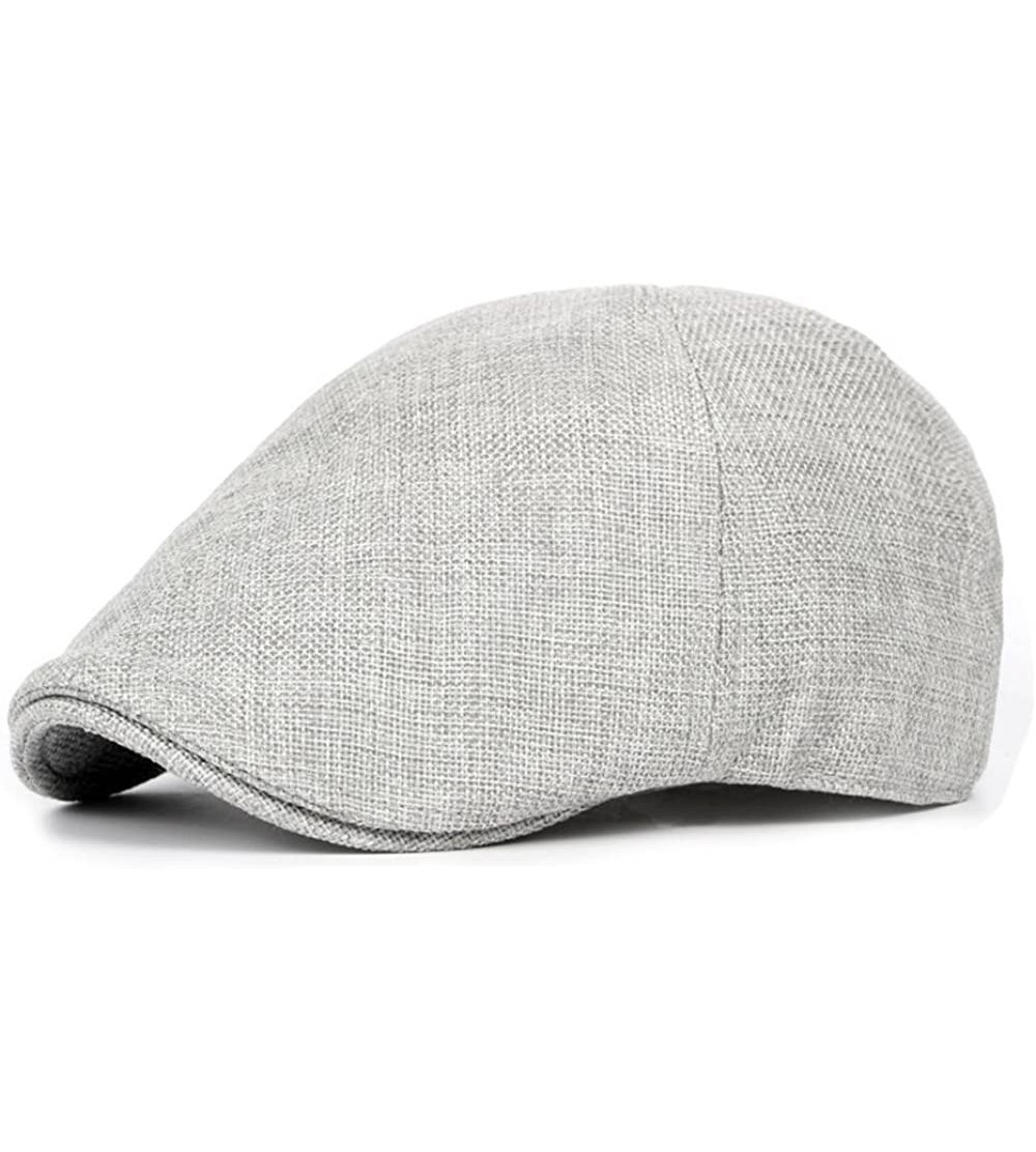 Newsboy Caps Men's Duckbill Ivy Newsboy Cap Scally Hat - Light Grey - CV12O10Q4AQ $11.08