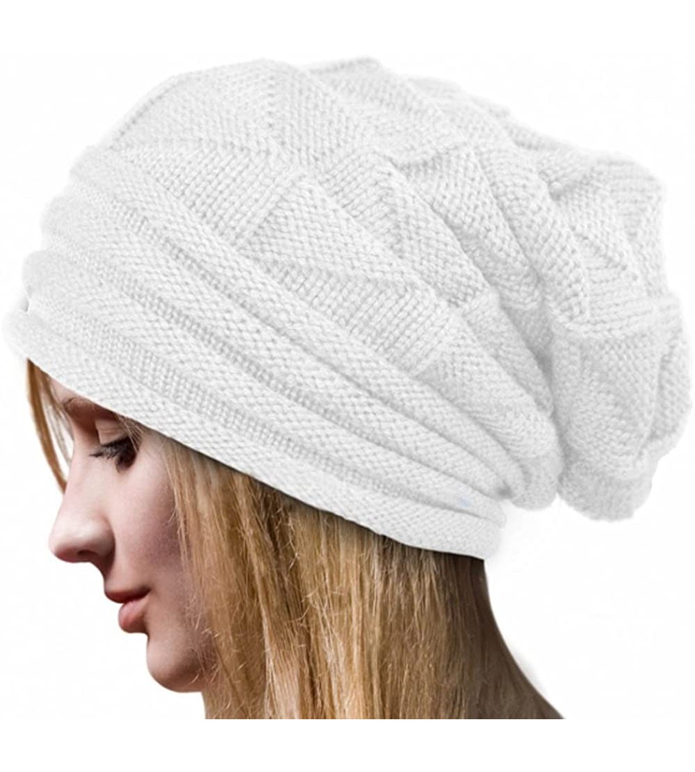 Skullies & Beanies Women's Solid Color Wool Knit Hats Earmuffs Parent-Child Caps - White2 - C018UKGQ5D3 $8.76