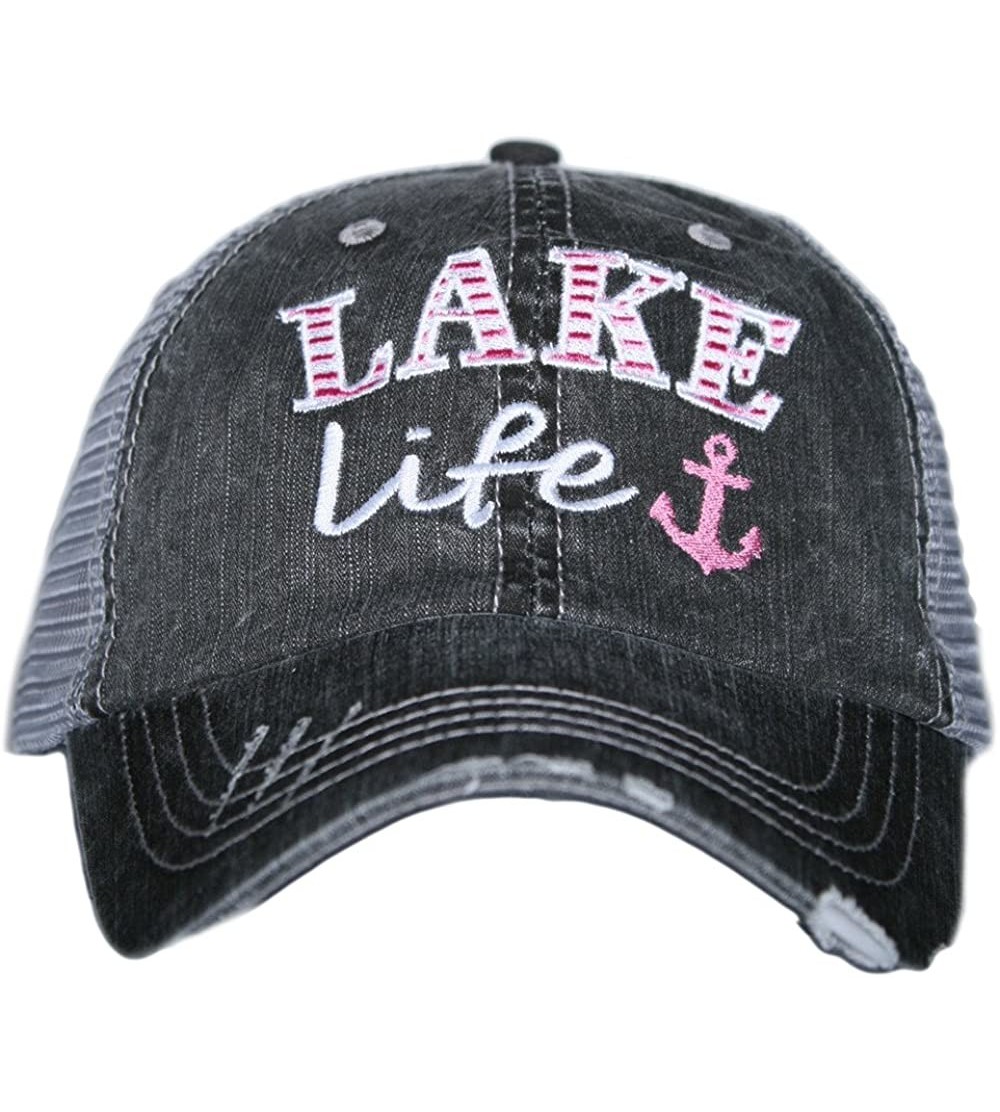 Baseball Caps Lake Life Baseball Cap - Trucker Hat for Women - Stylish Cute Sun Hat - Pink - CW12NRYHEZJ $24.75