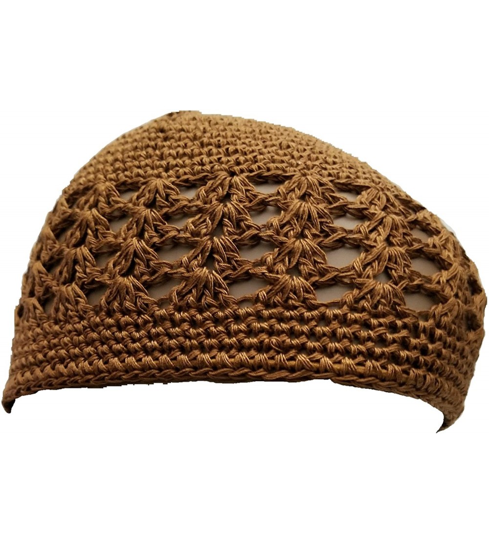 Skullies & Beanies Kufi Hat Skull Cap Islamic Muslim Prayer Hat Skull Chemo Cap Beanie Hats Turban - Brown - CJ18HE0OLUX $8.87