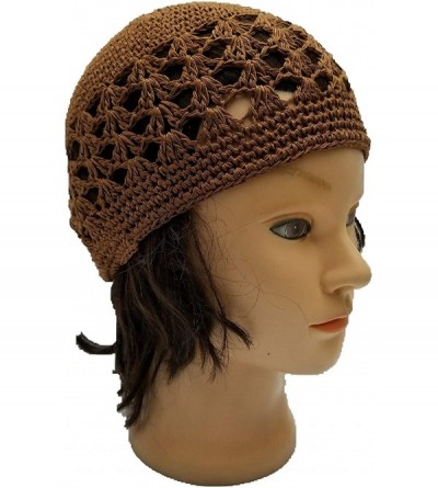 Skullies & Beanies Kufi Hat Skull Cap Islamic Muslim Prayer Hat Skull Chemo Cap Beanie Hats Turban - Brown - CJ18HE0OLUX $8.87