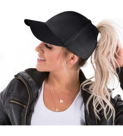 Sun Hats Ponytail Baseball Glitter Ponycaps Adjustable - Aa-classic-black - CC18QXDDYDD $8.88