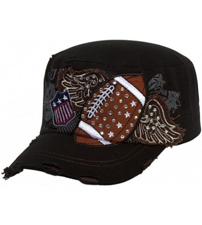 Newsboy Caps Distressed Cadet Cap (Various Styles) - Winged Football - CN11MUBJOVF $7.74