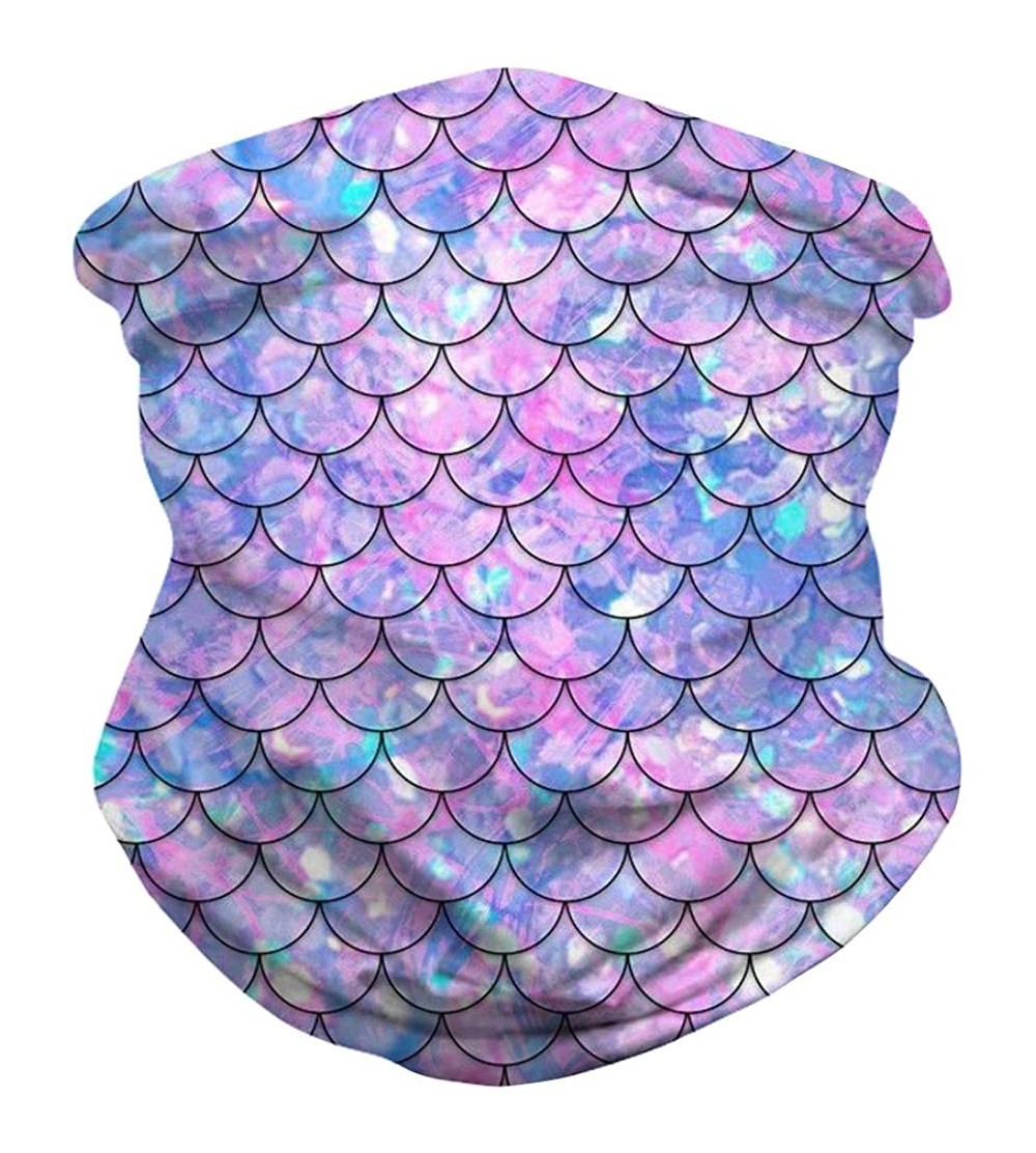 Balaclavas 3D Print Seamless Bandana Multifunctional Headwear Women Men for Dust Wind Sun Protection - Galaxy Fish Scales - C...