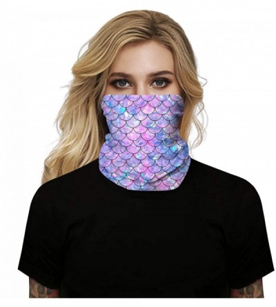 Balaclavas 3D Print Seamless Bandana Multifunctional Headwear Women Men for Dust Wind Sun Protection - Galaxy Fish Scales - C...