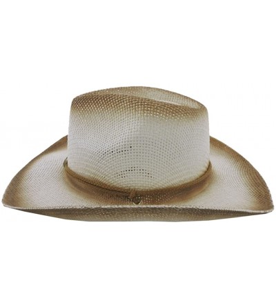 Cowboy Hats Silver Fever Fashionable Ombre Woven Straw Cowboy Hat - Gray - C812BWNO9O3 $24.46