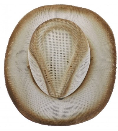 Cowboy Hats Silver Fever Fashionable Ombre Woven Straw Cowboy Hat - Gray - C812BWNO9O3 $24.46