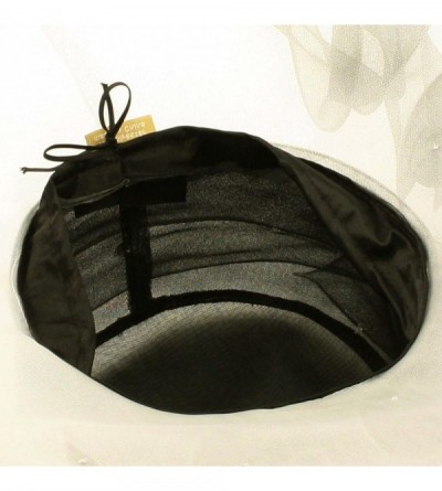 Sun Hats Fancy Kentucky Derby Floppy Ruffle Organza 2 Tone Flower Church Hat - Black - C411CGWD3NN $21.09