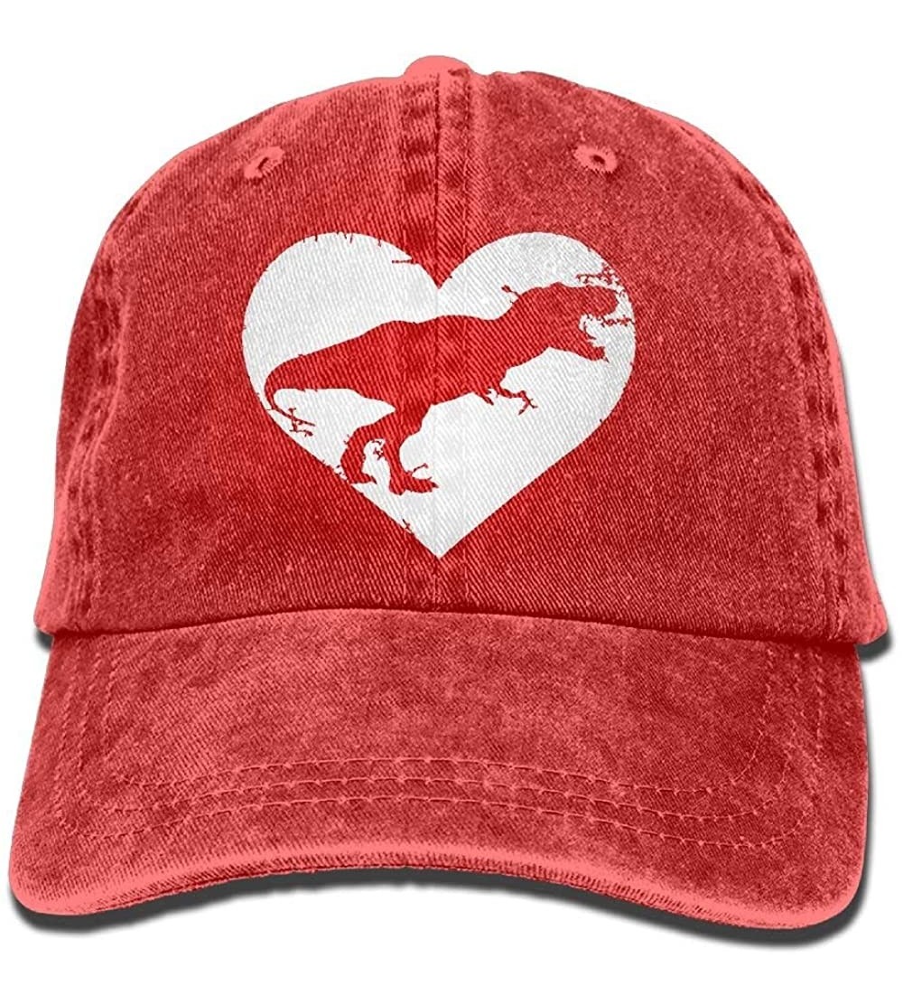 Baseball Caps Denim Baseball Cap Funny Cute T Rex Dinosaur Heart Men Golf Hats Adjustable Baseball Hat - Red - C318D3ESR6E $1...