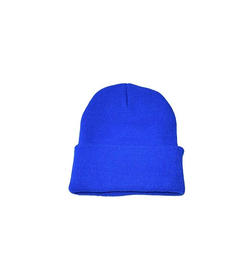 Skullies & Beanies Unisex Classic Knit Beanie Women Men Winter Leopard Hat Adult Soft & Cozy Cute Beanies Cap - Blue C - C319...