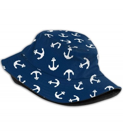 Bucket Hats Women's Summer Bucket Hat Outdoor Sun UV Protection Casual Fishing Cap - Anchor - CO192U20Q2O $15.81