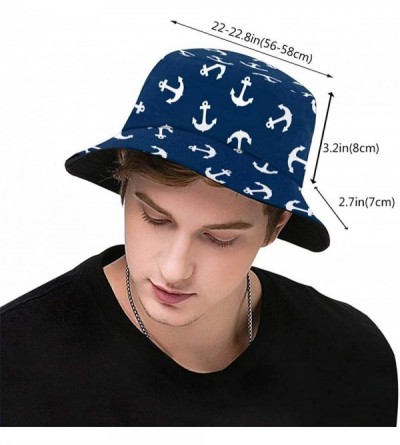 Bucket Hats Women's Summer Bucket Hat Outdoor Sun UV Protection Casual Fishing Cap - Anchor - CO192U20Q2O $15.81