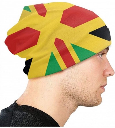 Skullies & Beanies Knit Beanie Hat Jamaican Flag Yellow Red Line Skull Cap Work Casual Warm Beanie Hat for Men - CI18A77ZIXL ...