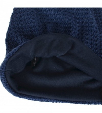 Berets Women's Slouchy Beanie Knit Beret Skull Cap Baggy Winter Summer Hat B08w - Solid Navy - CR1980HMX2Z $11.59