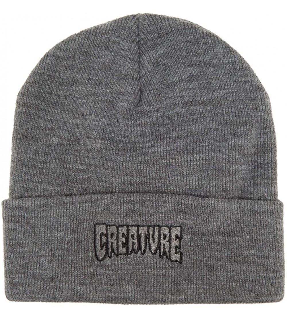 Skullies & Beanies Creature Logo Outline Long Shoreman Beanie - Medium Heather Grey - Medium Heather Grey - CD192568UIC $19.76