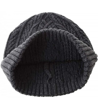 Skullies & Beanies Men's Warm Winter Hats Washed Cotton Knit Cuff Beanie Cap Hat - Balck - C418A40SGRD $11.84