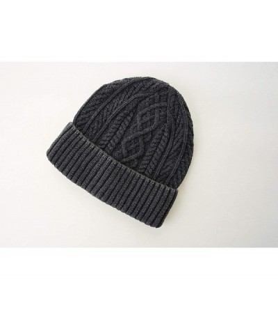 Skullies & Beanies Men's Warm Winter Hats Washed Cotton Knit Cuff Beanie Cap Hat - Balck - C418A40SGRD $11.84