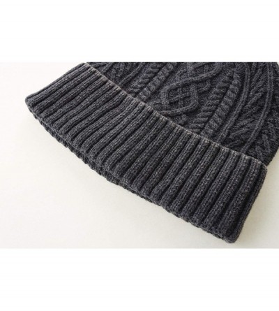 Skullies & Beanies Men's Warm Winter Hats Washed Cotton Knit Cuff Beanie Cap Hat - Balck - C418A40SGRD $11.84