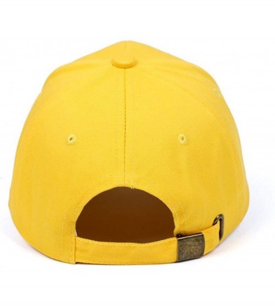 Baseball Caps Bad Hair Day Letter Embroidered Curved Adjustable Baseball Cap- Love Hat-Cotton Cap - Yellow - CV199LO7LX4 $8.92