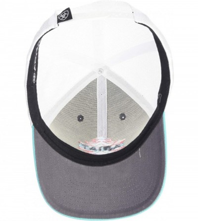 Baseball Caps Aztec Logo Ball Cap - Grey- Turquoise- Coral - CG1868II3CL $25.32