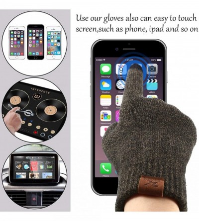 Skullies & Beanies Winter Beanie Hat Scarf Touch Screen Gloves- 3-Piece Winter Warm Clothing Set - Dark Grey - C118AI7ILH9 $1...