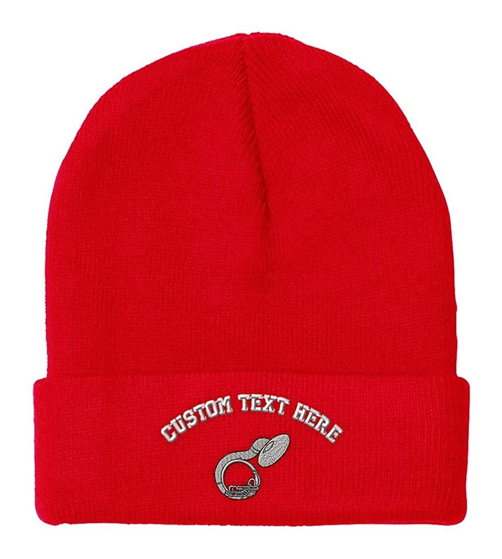 Skullies & Beanies Custom Beanie for Men & Women Sousaphone Music A Embroidery Skull Cap Hat - Red - C118ZS3H2AX $17.65