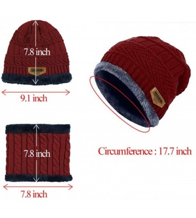 Skullies & Beanies Winter Hat for Adults/Kids- Knit Beanie Cap and Scarf with Fleece Lining - Khaki - C618IRE52MA $16.29