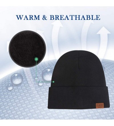 Skullies & Beanies Men Winter Beanie Hat Scarf Set Women Knitted Skull Cap Thick Fleece Neck Warmer for Outdoor Ski Sport - B...