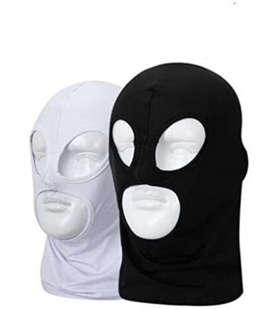 Balaclavas Balaclava Mask-Thin Lycra Three Holes Full Face Mask for Motorcycle Bike Hunting Cycling Cap Ski - White - CK18CSL...