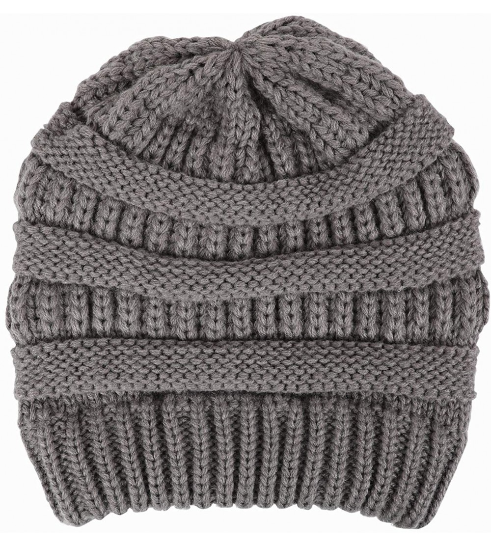 Skullies & Beanies Unisex Trendy Knit Beanie Hat Warm and Soft Skull Ski Cap for Women and Men - 10-grey - CN1925ZE962 $9.35