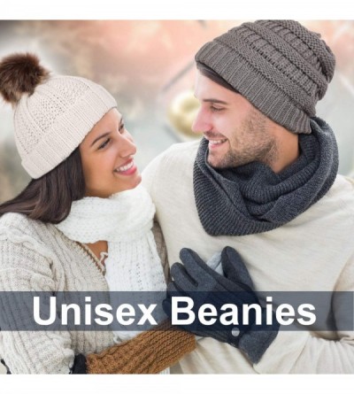 Skullies & Beanies Unisex Trendy Knit Beanie Hat Warm and Soft Skull Ski Cap for Women and Men - 10-grey - CN1925ZE962 $9.35