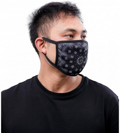 Balaclavas Bandana Fashion Face Mask - Black Paisley - CP198DE49XW $18.77