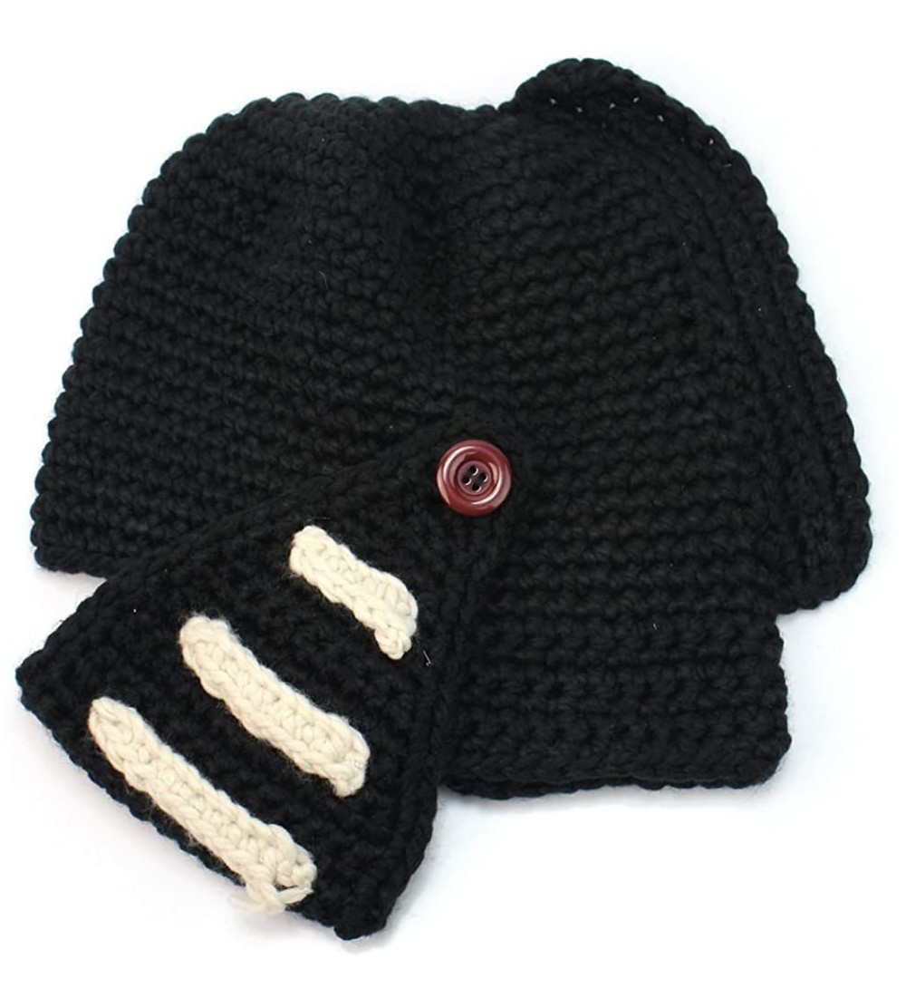 Balaclavas Cool Crochet Knit Roman Knight Helmet Ski Hat Winter Warm Mask Beanie Black - C911JVD0FIV $14.43