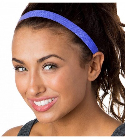 Headbands Women's Adjustable Non Slip Geo Sport Headband Multi Gift Pack - Black/Gunmetal/Royal Blue Skinny Geo 3pk - CS19770...