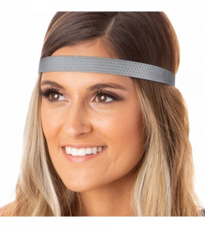 Headbands Women's Adjustable Non Slip Geo Sport Headband Multi Gift Pack - Black/Gunmetal/Royal Blue Skinny Geo 3pk - CS19770...