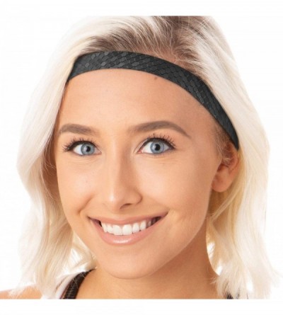 Headbands Women's Adjustable Non Slip Geo Sport Headband Multi Gift Pack - Black/Gunmetal/Royal Blue Skinny Geo 3pk - CS19770...