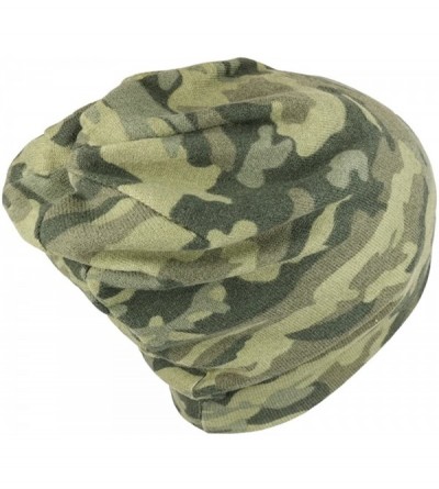 Skullies & Beanies Camouflage Polyester Super Soft Jersey Lightweight Beanie Hat - Light Camo - CN185UWXNNZ $9.69