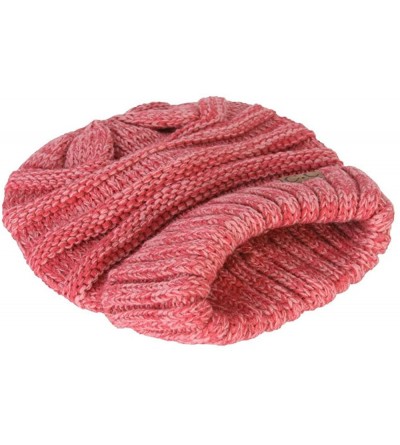 Skullies & Beanies Trendy Oversized Chunky Soft Beanie - Dark Rose - C212MYM1L2X $9.29