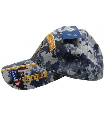 Skullies & Beanies Blue ACU U.S. Navy Veteran Emblem V Embroidered Cap Hat - C3188YI4KW5 $8.38