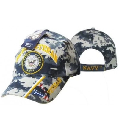 Skullies & Beanies Blue ACU U.S. Navy Veteran Emblem V Embroidered Cap Hat - C3188YI4KW5 $8.38