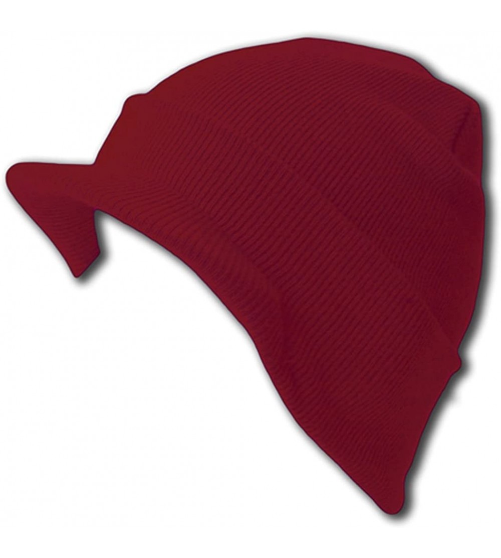 Skullies & Beanies Blank Cuff Beanie Visor - Maroon - C7186Z0EOL6 $11.15